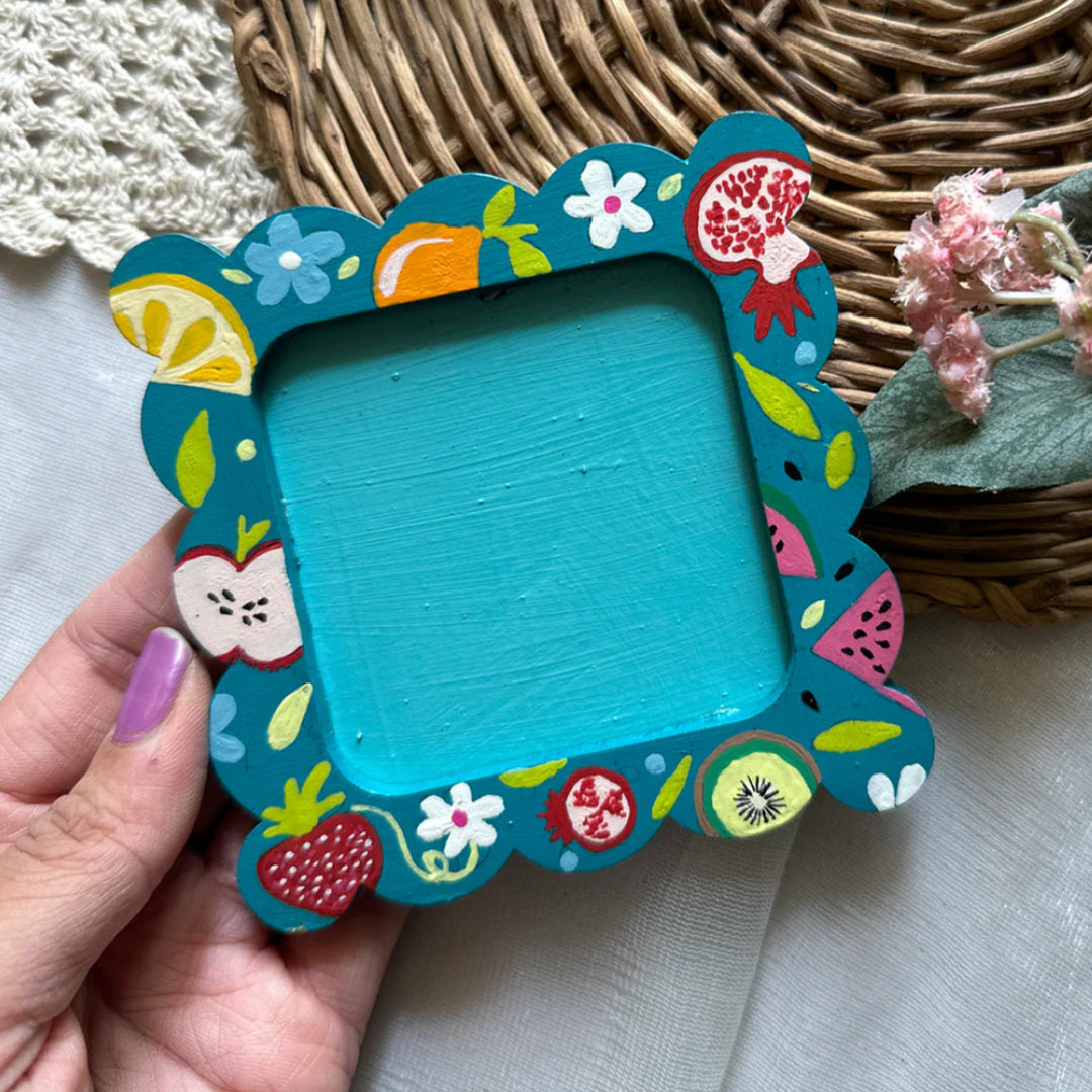 Hand-Painted Juicy Bloom MDF Wood Fridge Magnet Frame