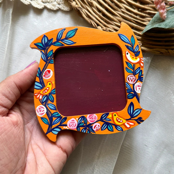 Hand-Painted Nightingale MDF Wood Fridge Magnet Frame
