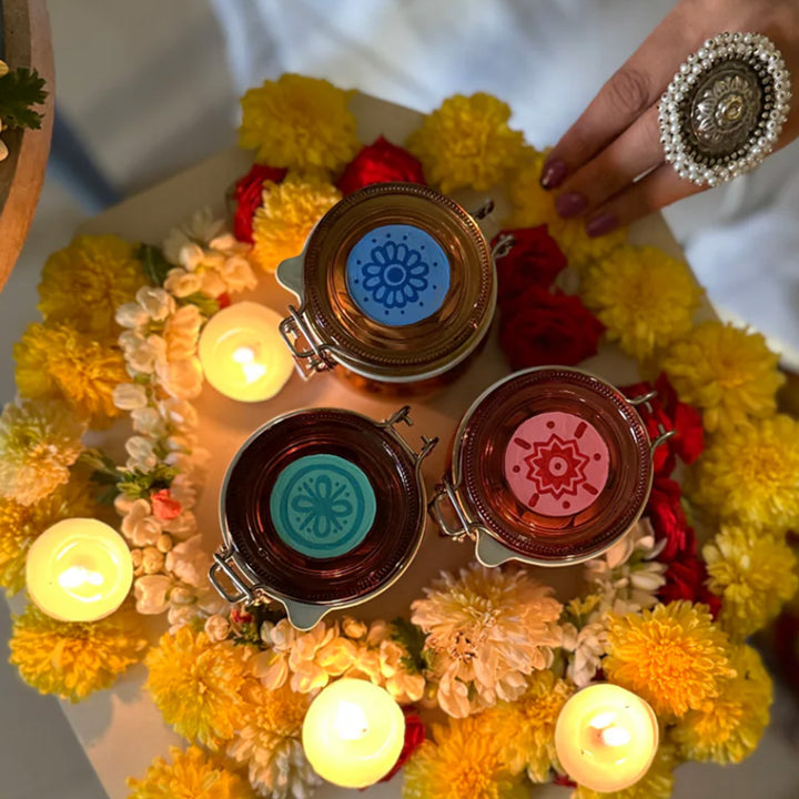 Hand-Painted Bird Bliss Glass Storage Container | Set Of 3