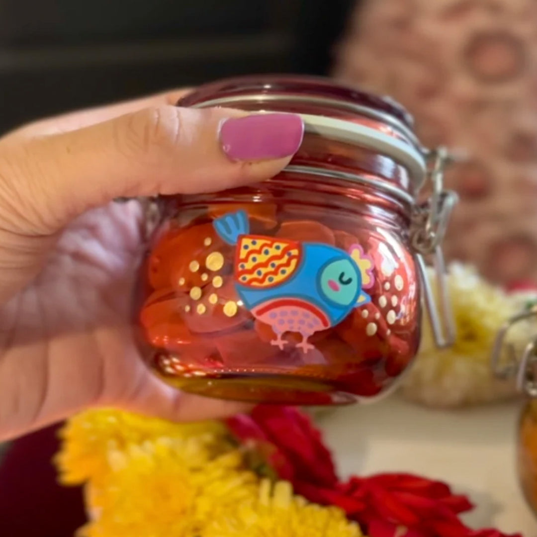 Hand-Painted Bird Bliss Glass Storage Container | Set Of 3