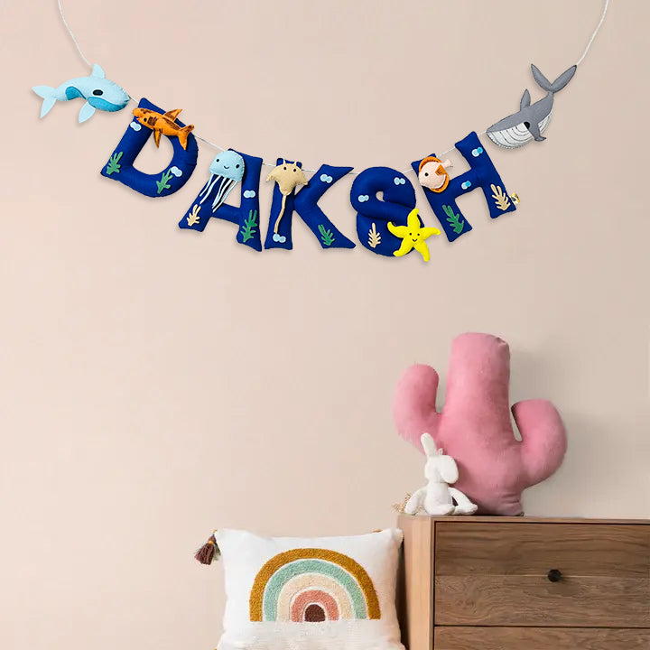 Handcrafted Personalized Sea Themed Bunting For Kids