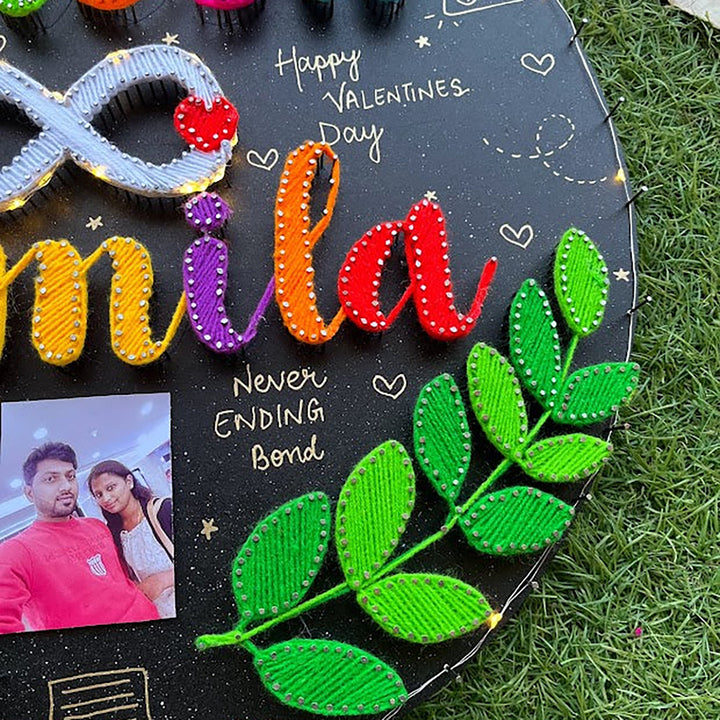 Personalized String Art Serenity Mdf Wood Name Plate For Couples - None (4)