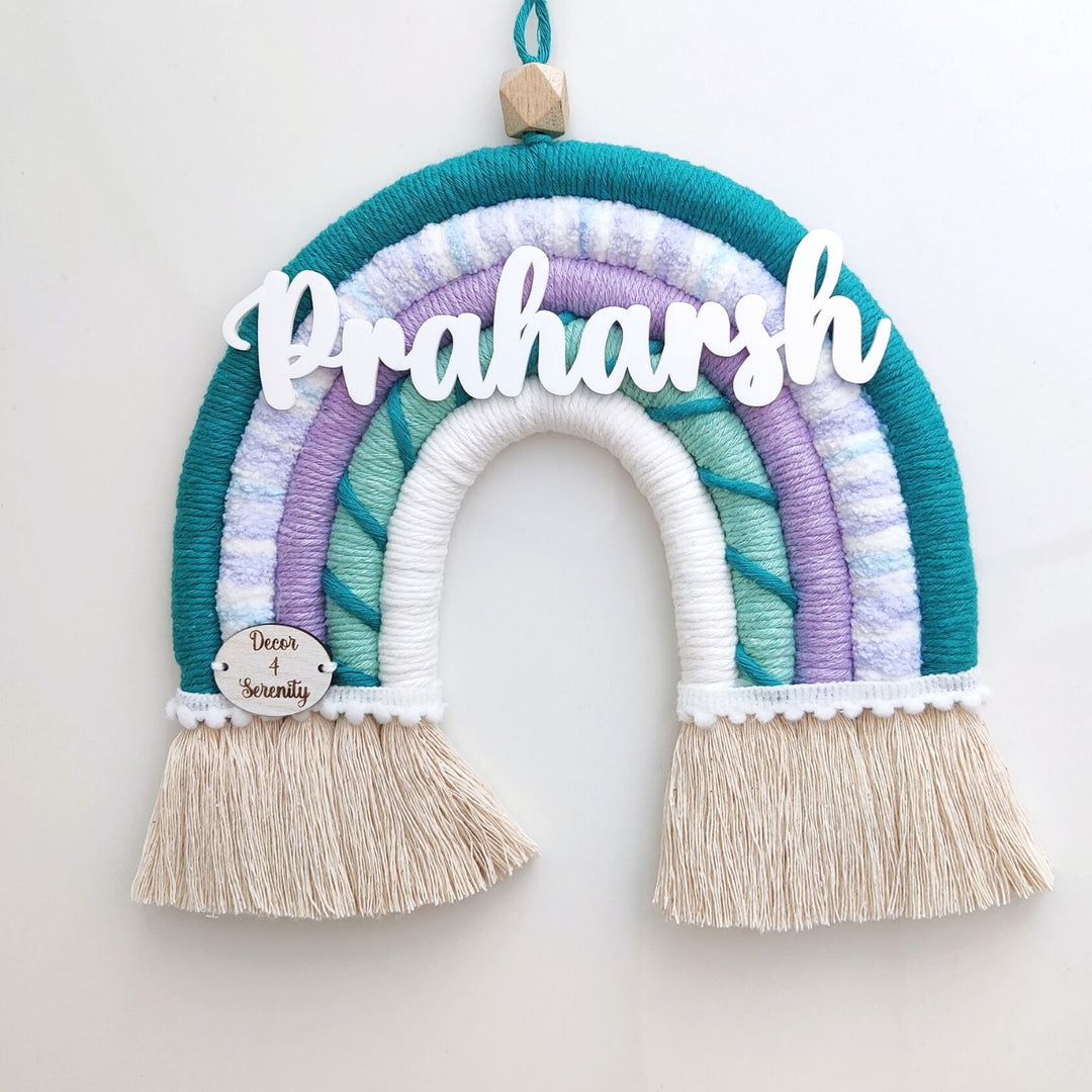 Macrame Rainbow Personalized Kids' Nameplate