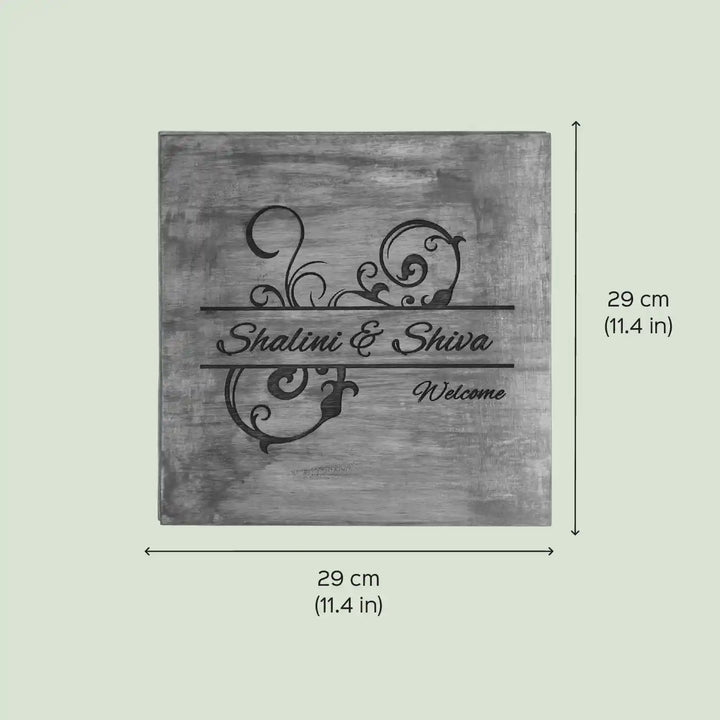 Personalized Handmade Swirls Theme Wooden Name Plate