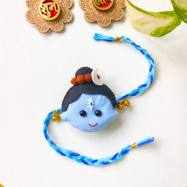 Handmade Felt Baby Shiva Rakhi with Ghungroo Detail For Baby Brother