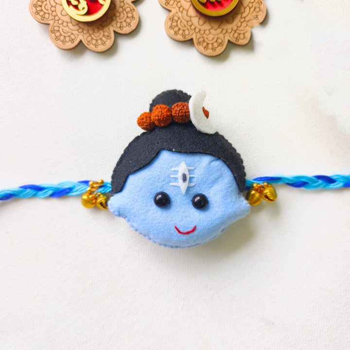 Handmade Felt Baby Shiva Rakhi with Ghungroo Detail For Baby Brother