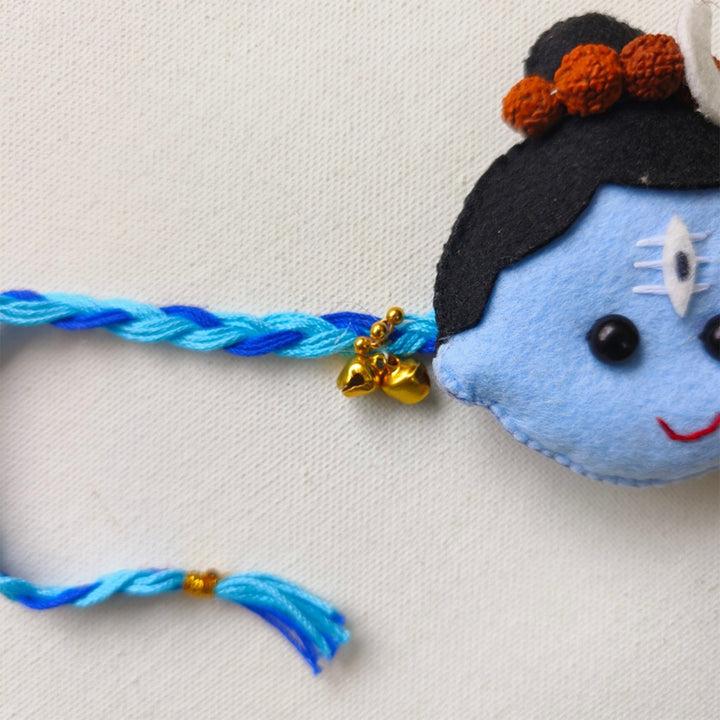 Handmade Felt Baby Shiva Rakhi with Ghungroo Detail For Baby Brother