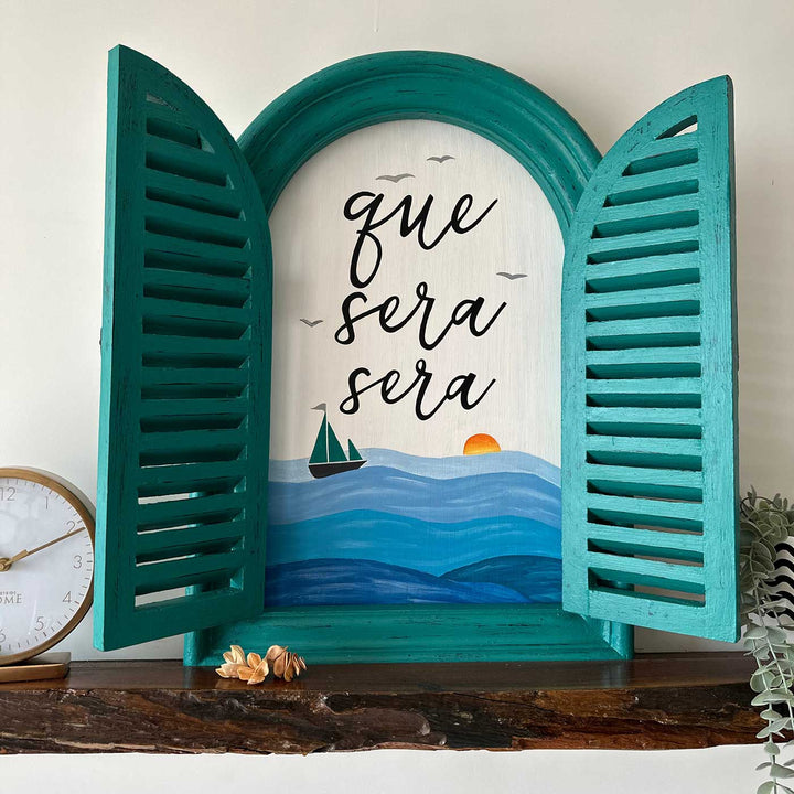 Arched Vintage Window Name Plate With Artwork