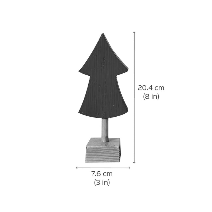Handcrafted Xmas Tree Wooden Table Decor For Christmas Decoration | Set Of 3