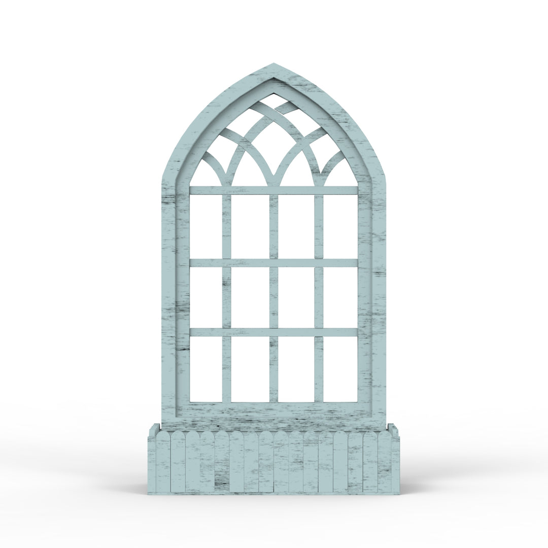 Arched Triangle Wooden Basket Frame - Distress Finish