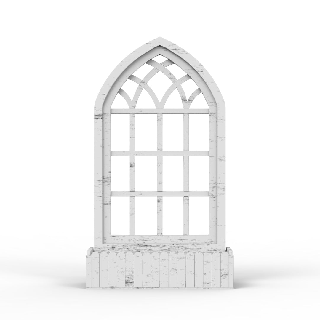 Arched Triangle Wooden Basket Frame - Distress Finish