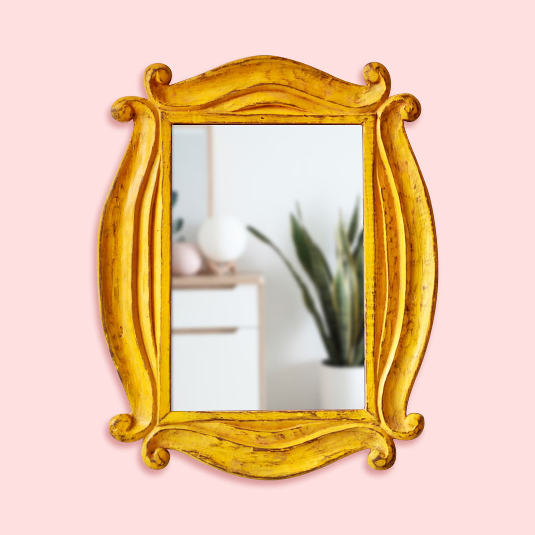 Friends Signature Wooden Mirror Frame - Distress Finish