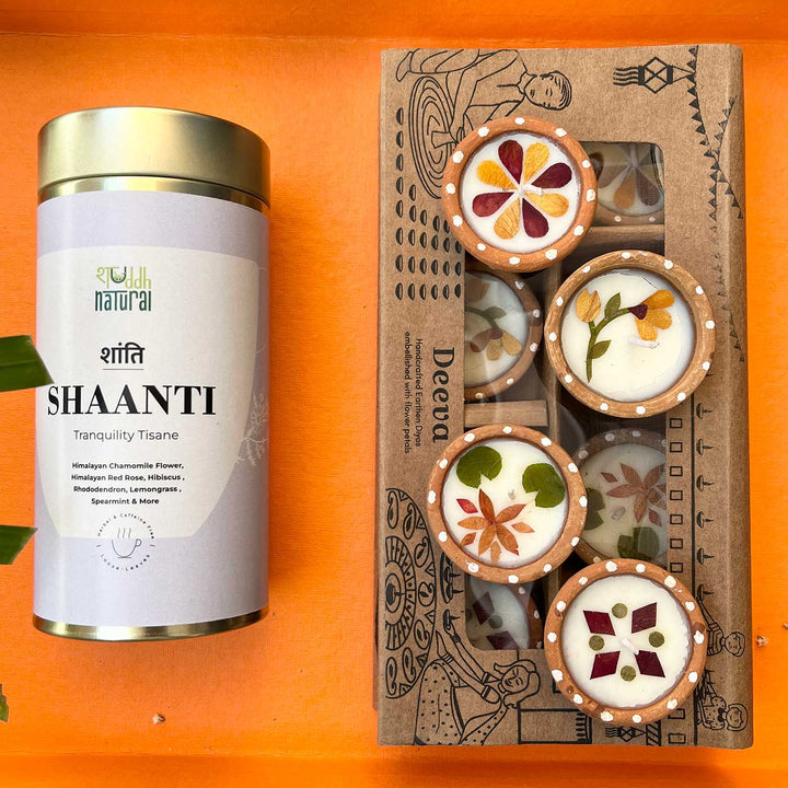 Herbal Tea & Terracotta Diyas Diwali Hamper