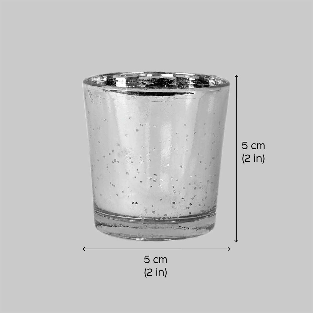 Handmade Silver Votive Glass Tealight Holder | Set of 4