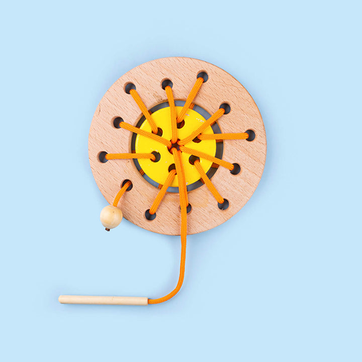 Traditional Wooden Ring Sewing Activity Toy - Zwende