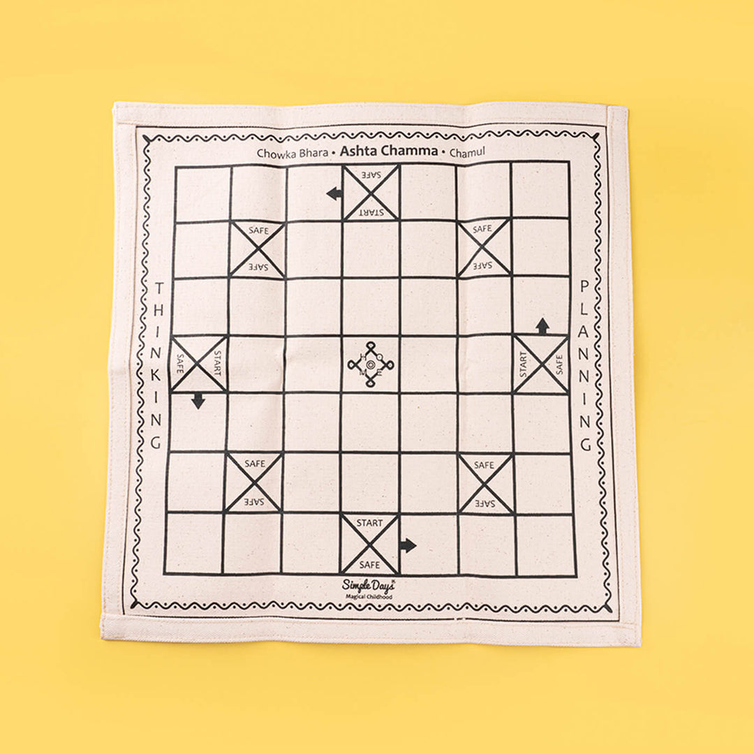 Traditional Board Game Set - Ashta Chamma / Chowka Bara / Ludo