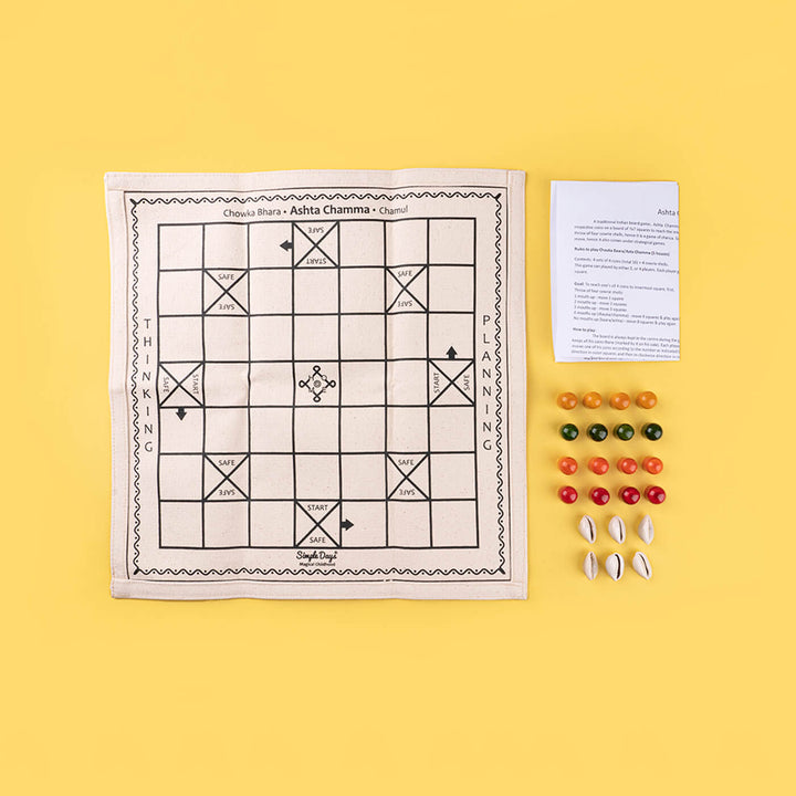 Traditional Board Game Set - Ashta Chamma / Chowka Bara / Ludo