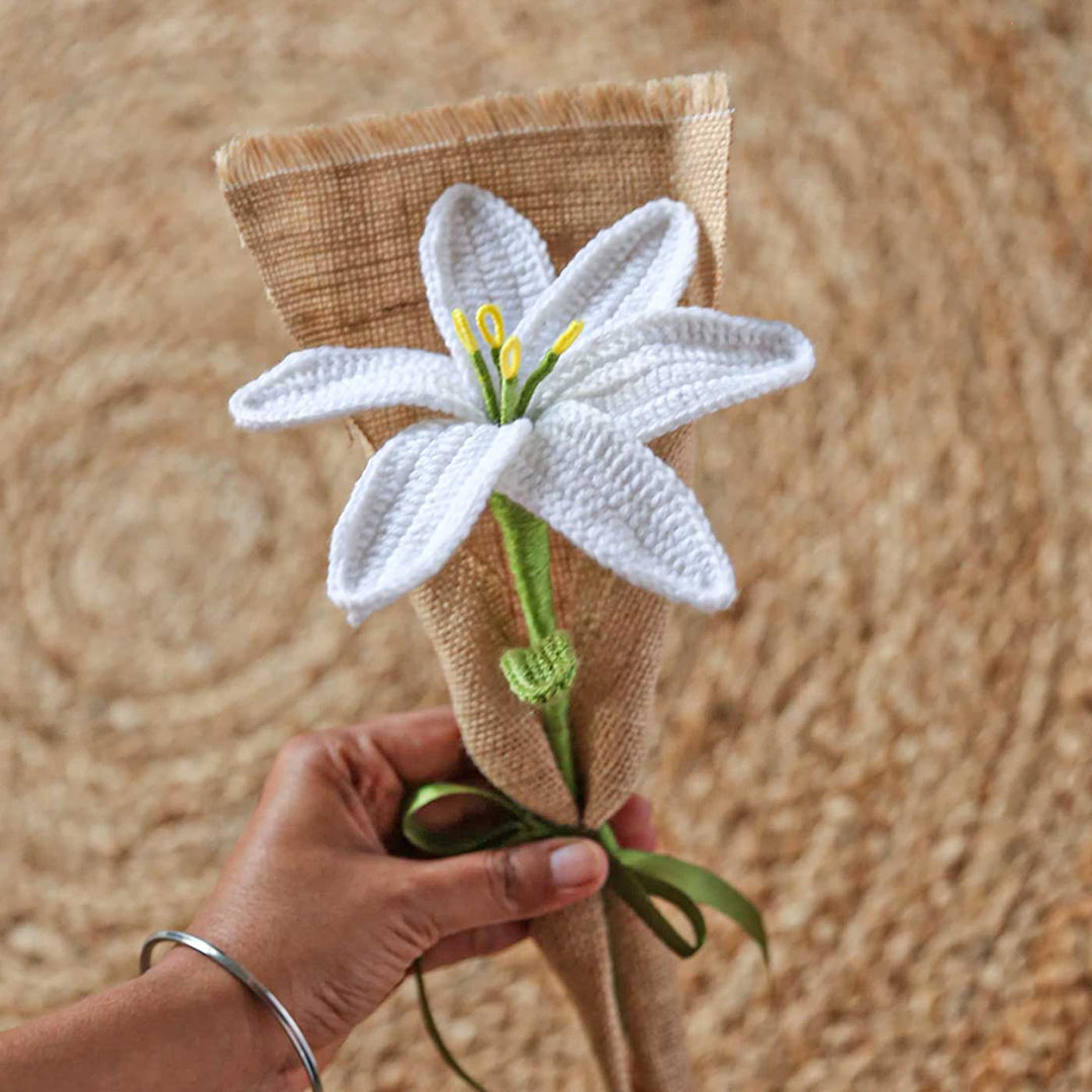 lily single flower Buy Handmade Crochet Single Lily Flower Bouquet Online On Zwende