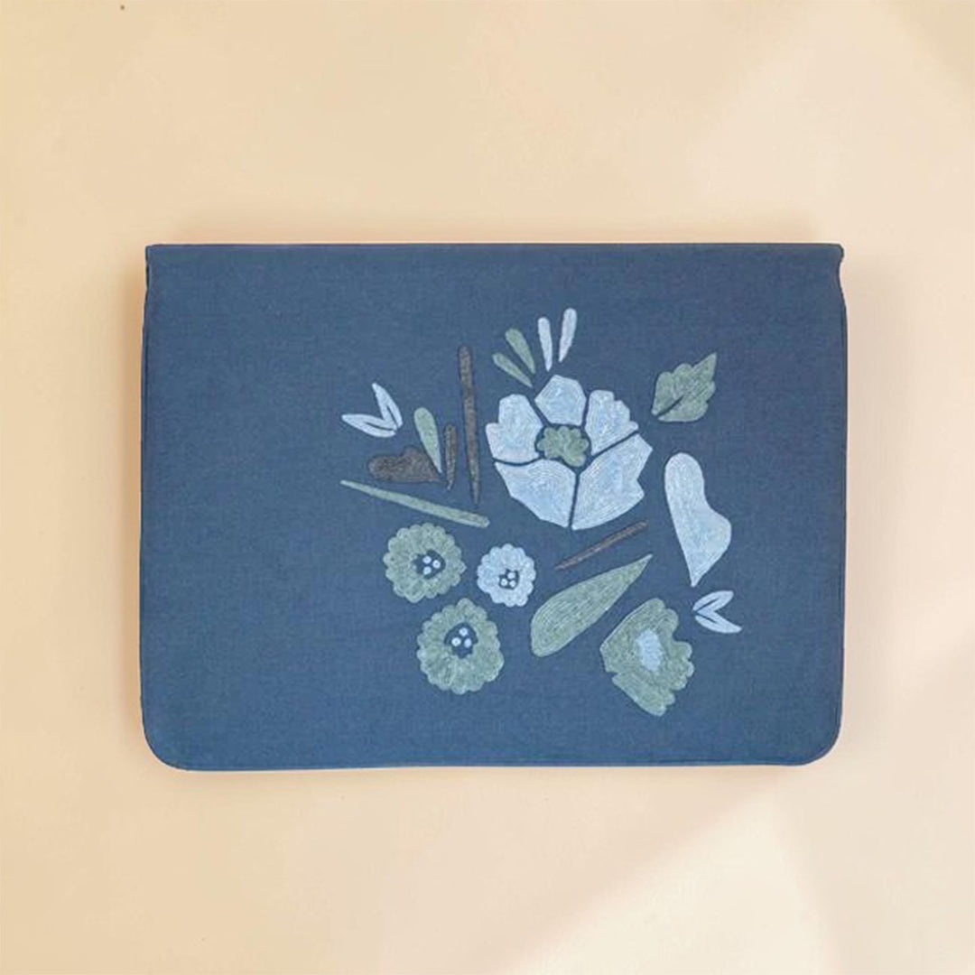 Corsage Aari Embroidered Blue Laptop Sleeve