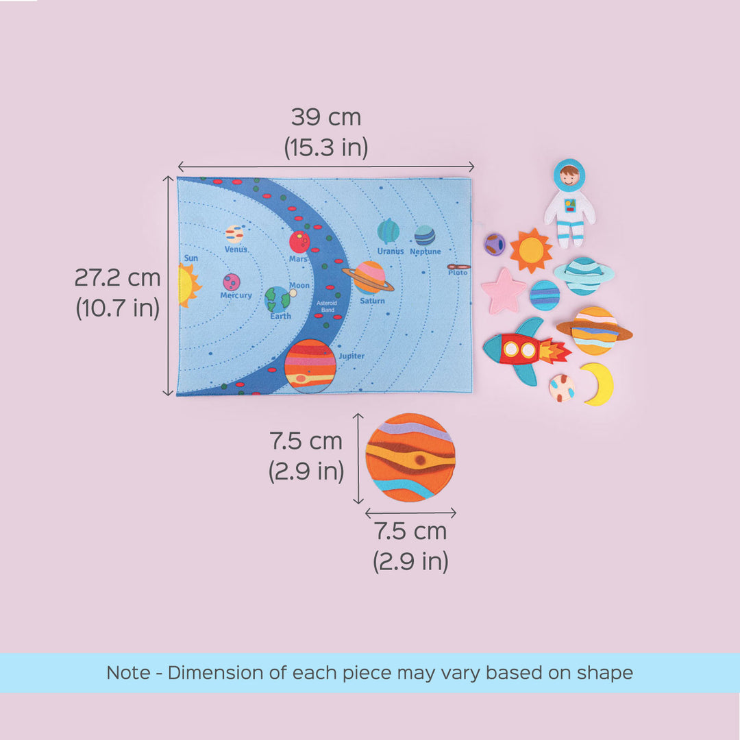 Handcrafted Solar System Playmat With Toys