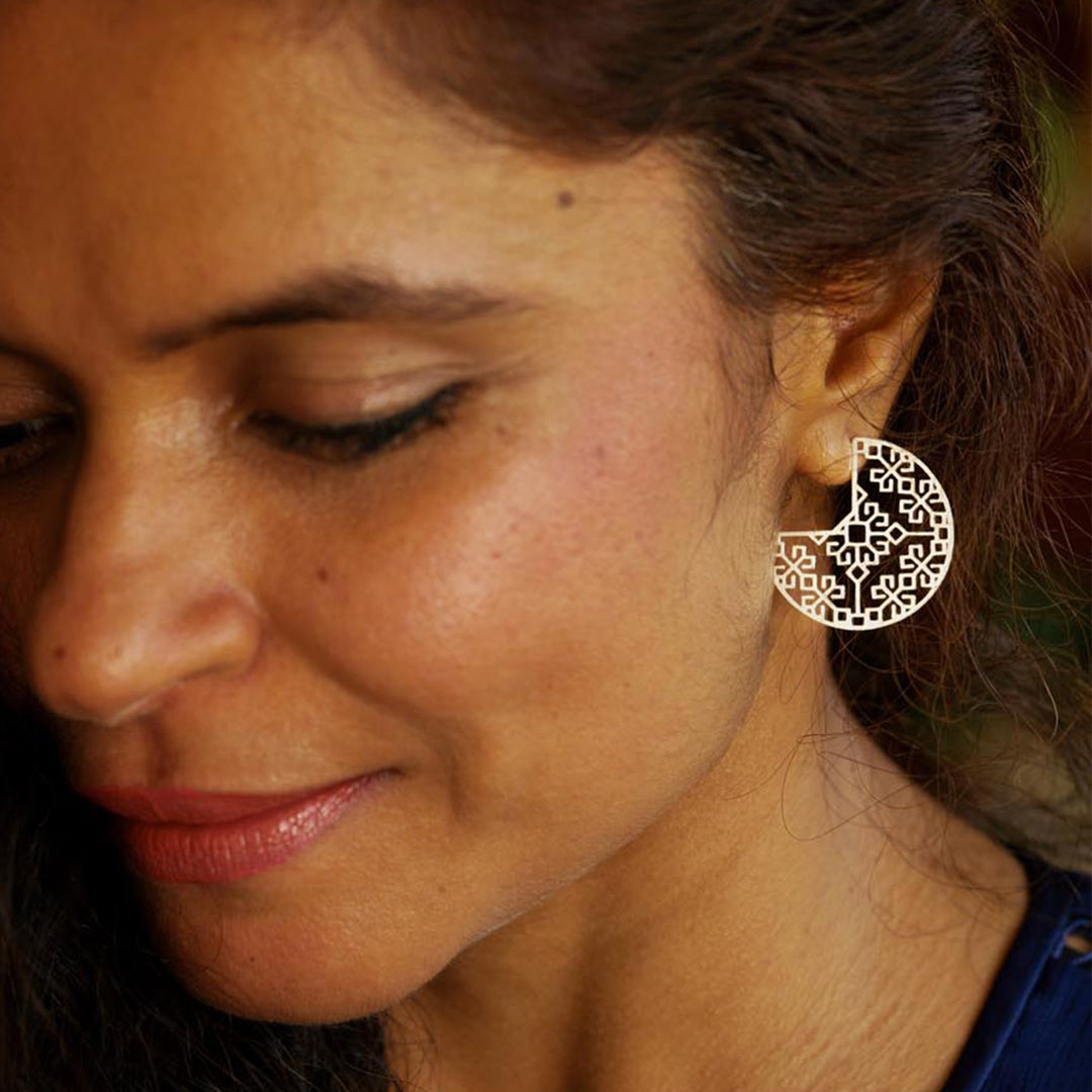 Handmade Contemporary Soma Silver Earrings