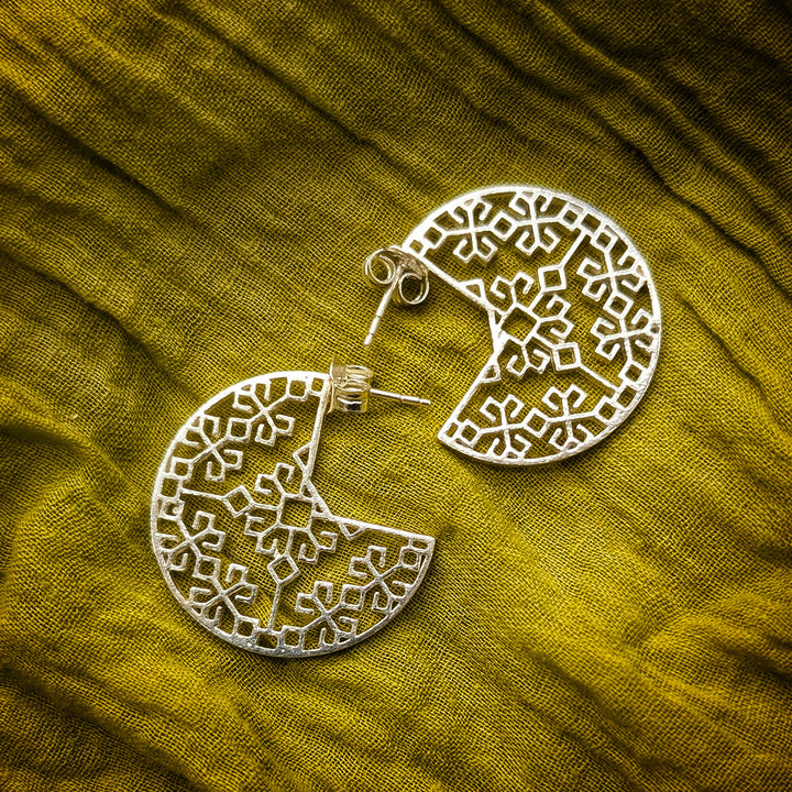 Handmade Contemporary Soma Silver Earrings