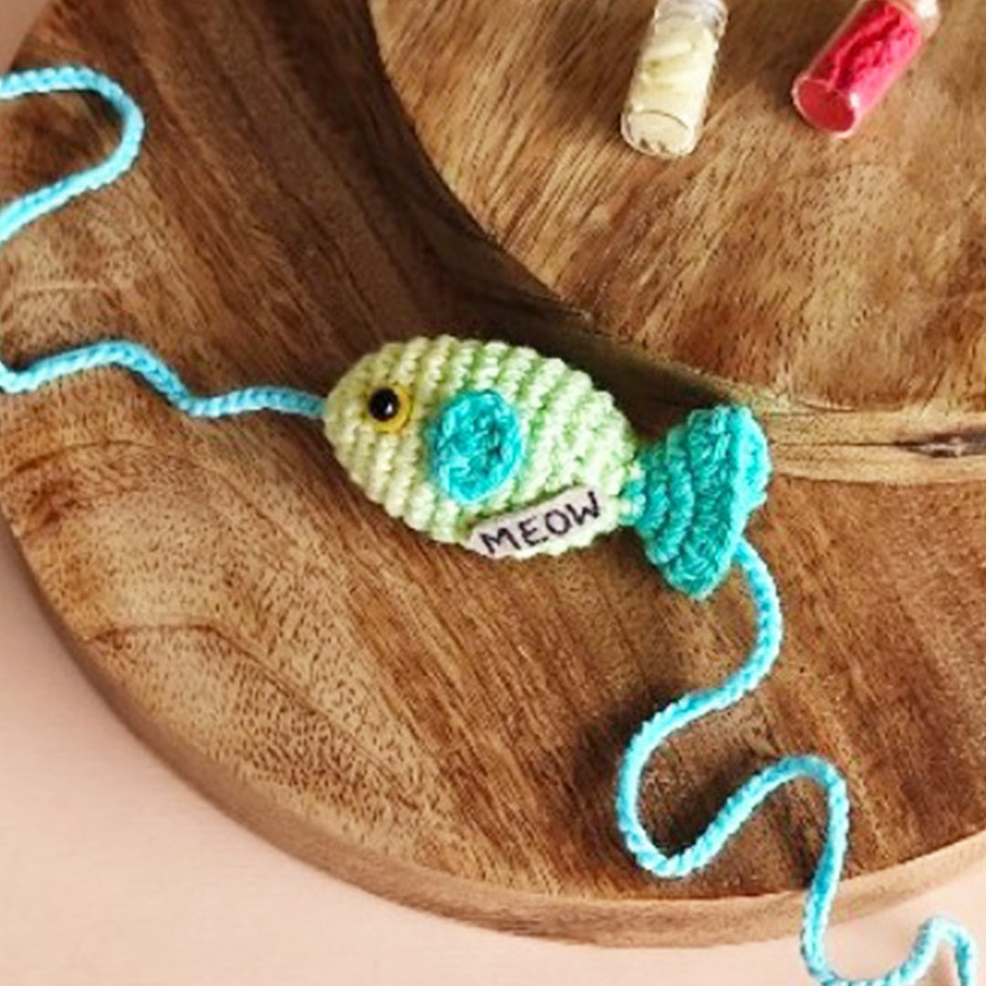 Handmade Crochet "Something Fishy" Rakhi For Pets With Roli Chawal
