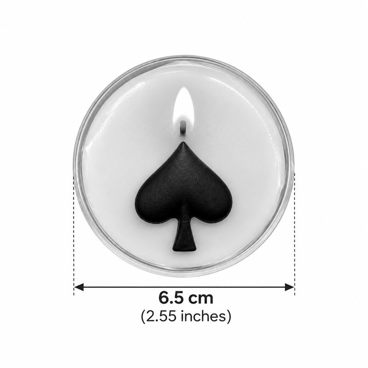 Set Of 4 | Handcrafted Card Suite Spade, Heart, Club & Diamond Clear Cup Morning Rose Scented Soy Wax Tealight Candles