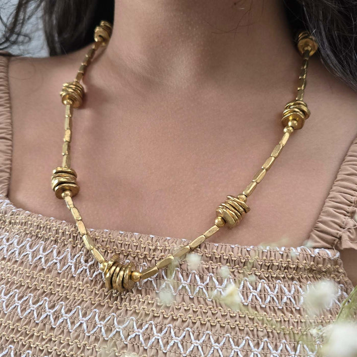 Handmade Stacked Harmony Brass Necklace