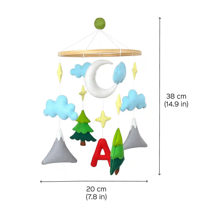 Personalized Handmade Starry Night Felt Cot Mobile