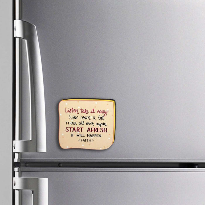 Handmade "Start Afresh" Wooden Fridge Magnet
