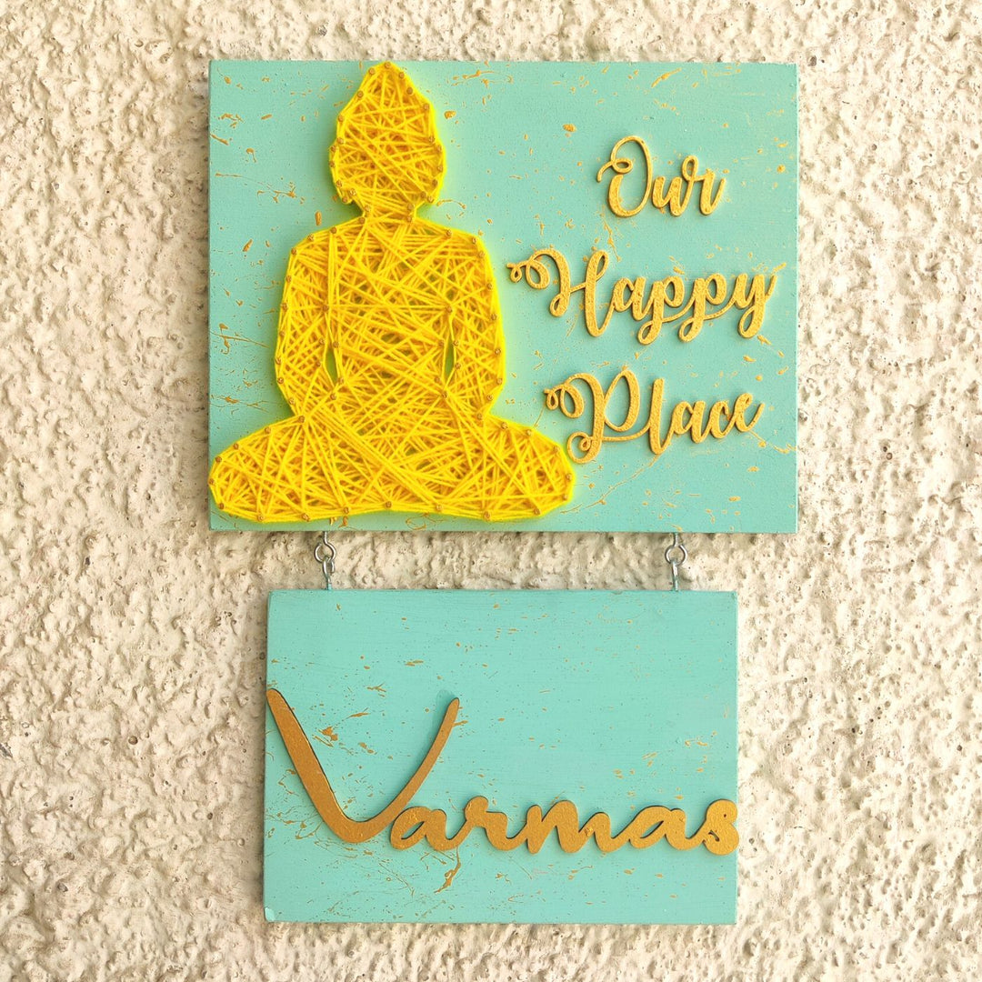 Personalized Buddha Theme Home String Art Nameplate