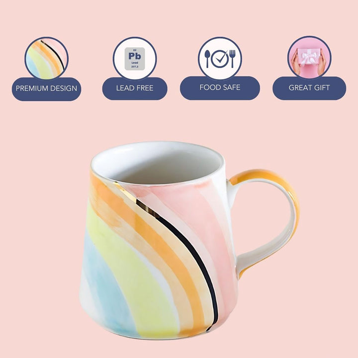 Hand-Painted Serenity Stripes Ceramic Mug