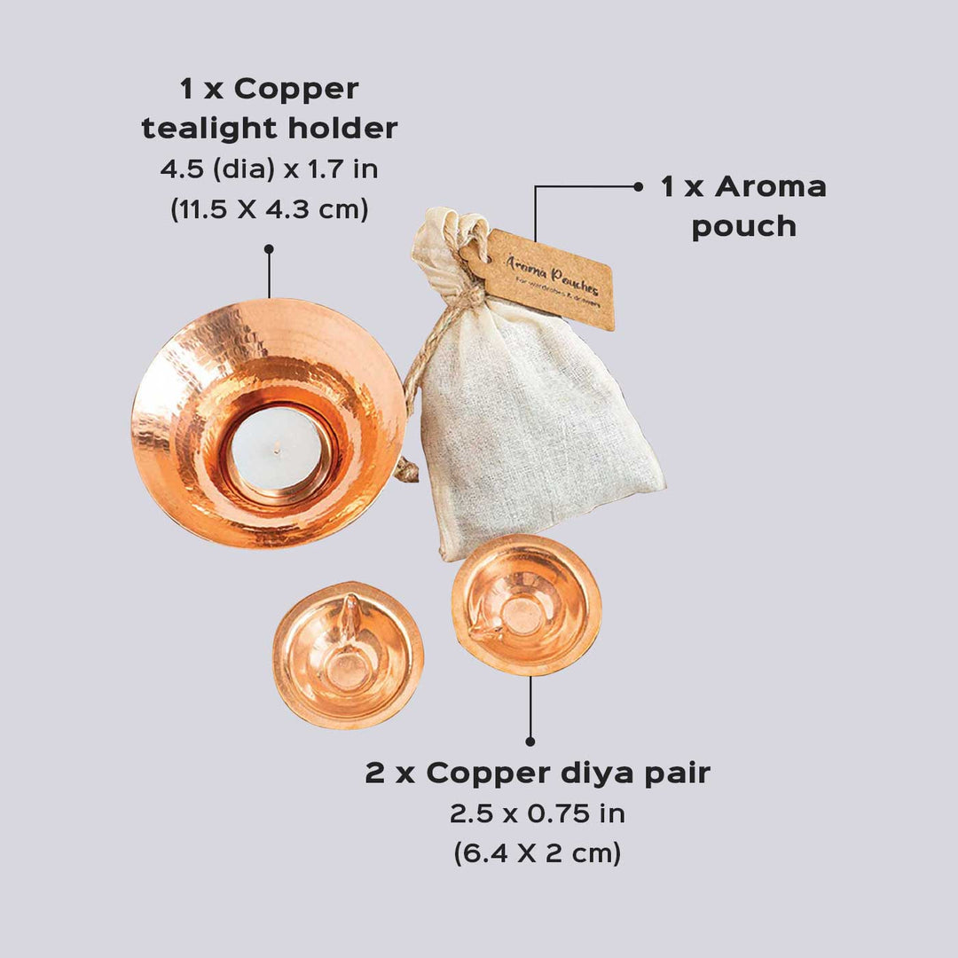 Copper Tealight & Diya Festive Hamper