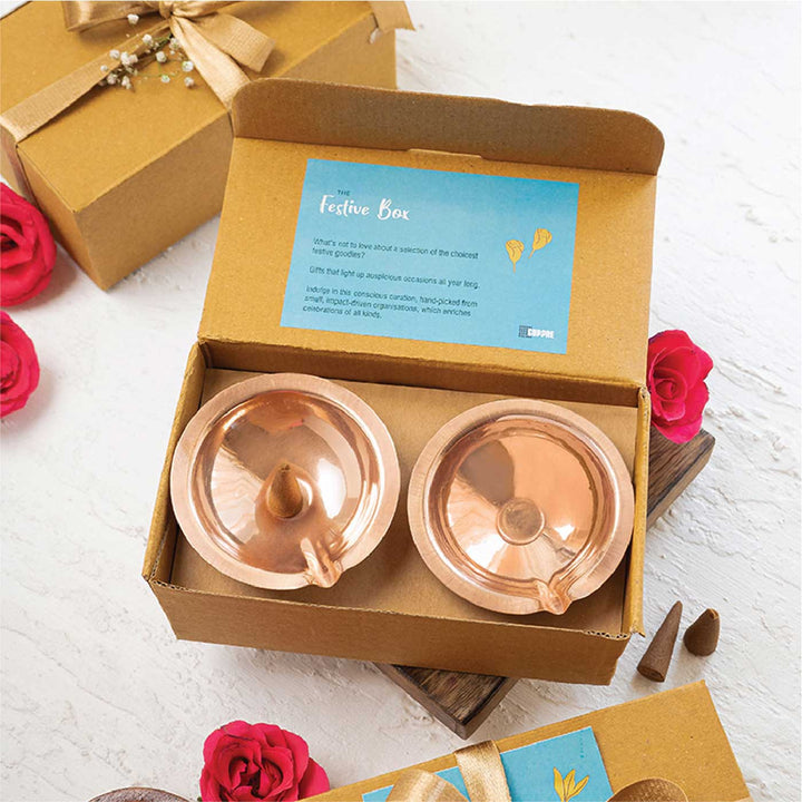 Copper Diyas Diwali Gift Hamper