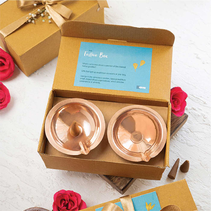 Copper Diyas Diwali Gift Hamper