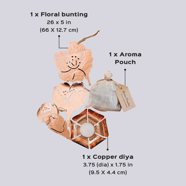 Copper Floral Decor Bunting Festive Hamper