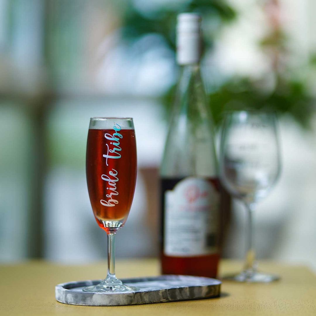 Personalized Bride Tribe Champagne Glass