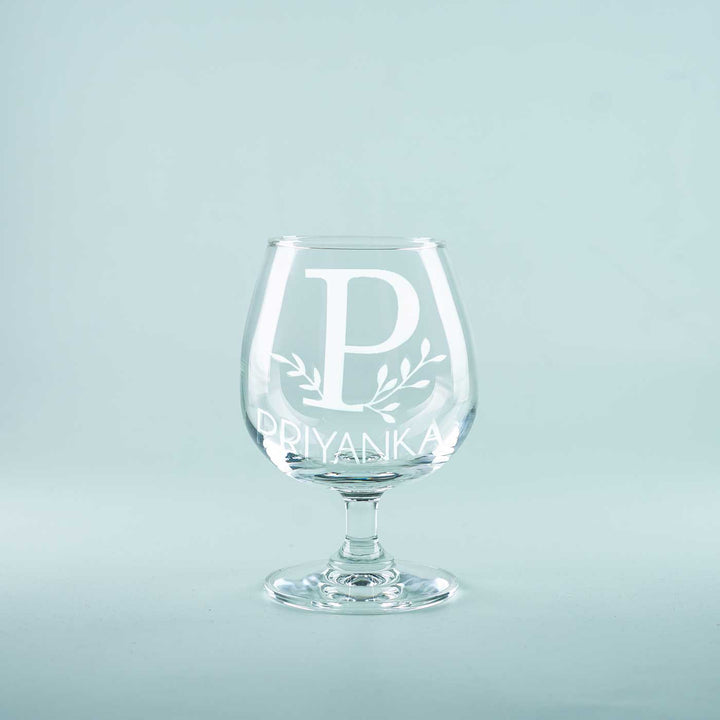 Personalized Wine Glasses with Engraved Lettering