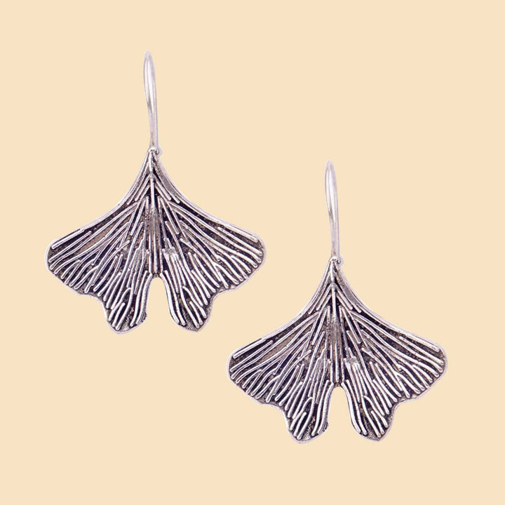 Handcrafted Serene Butterfly Silver Plated Brass Earrings