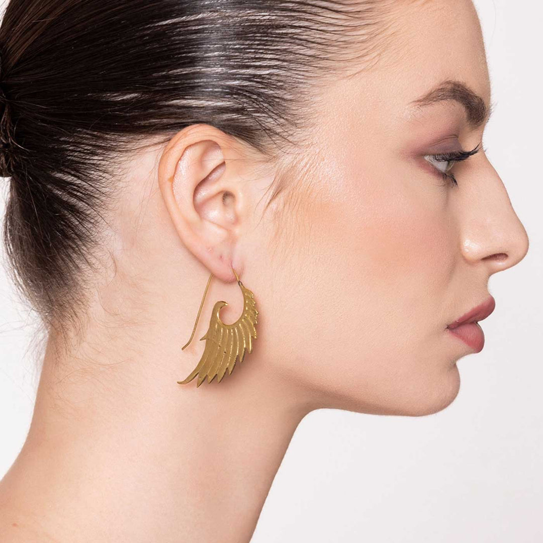 Contemporary Handcrafted Grace Silver/ Gold Plated Brass Earrings