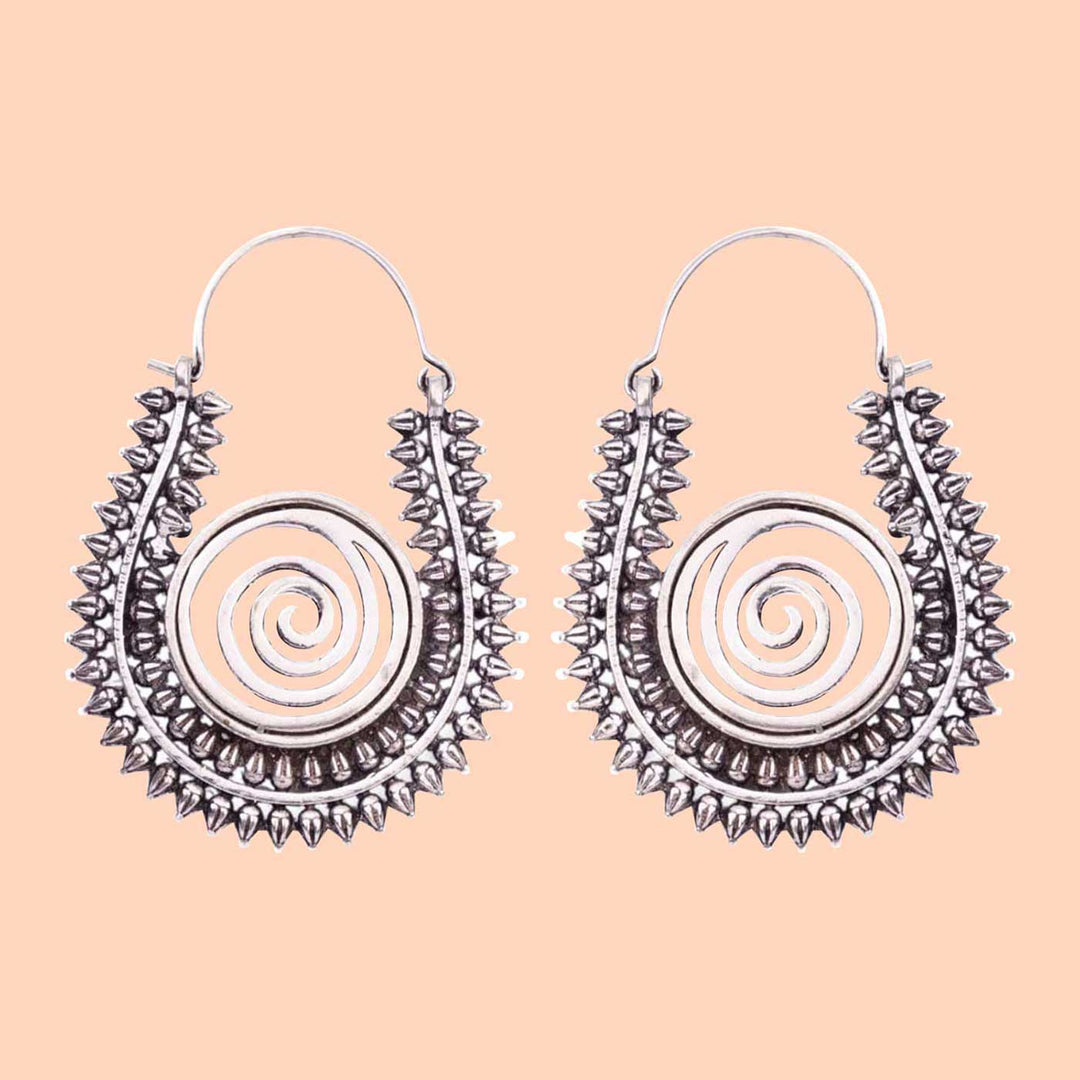 Handcrafted Refined Radiance Silver Plated Brass Earrings