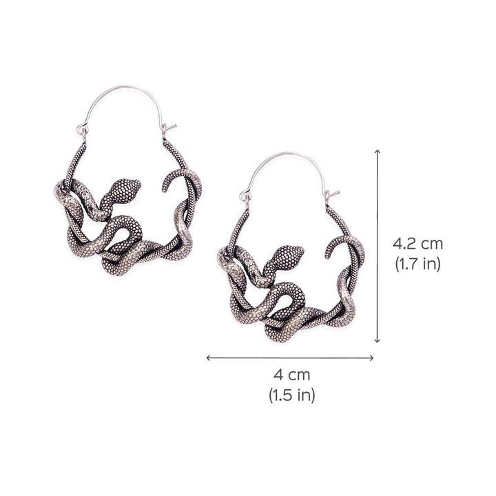 Handcrafted Elegant Serpents Party Wear Silver Plated Brass Earrings