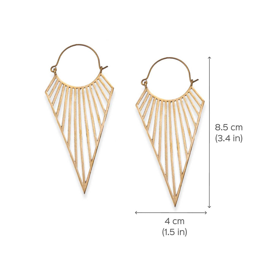 Handcrafted Urban Glamour Party Wear Gold Plated Brass Earrings