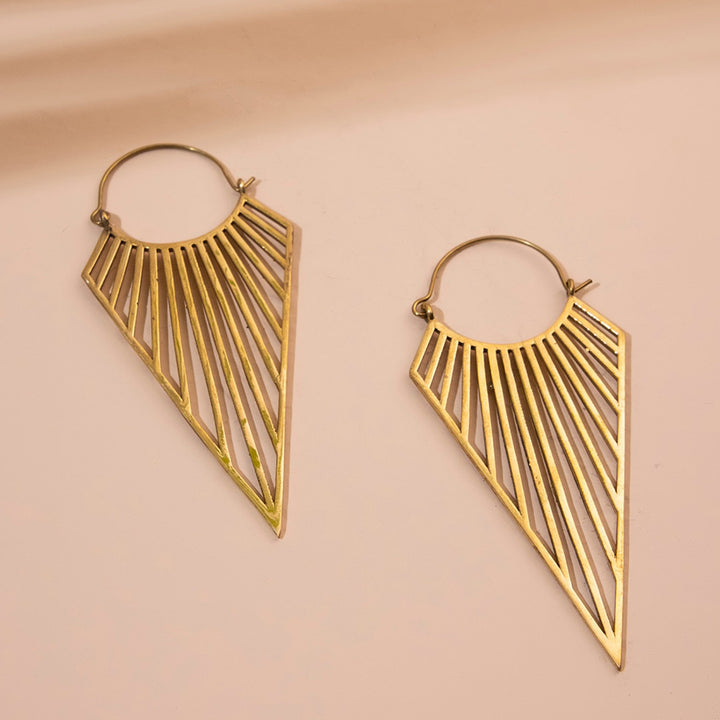 Handcrafted Urban Glamour Party Wear Gold Plated Brass Earrings