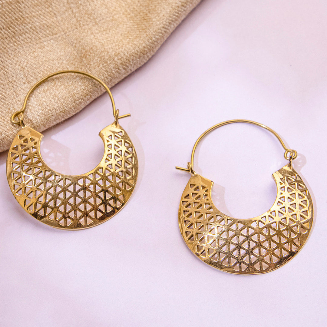 Handcrafted Traditional Festive Silver/ Gold Plated Brass Earrings