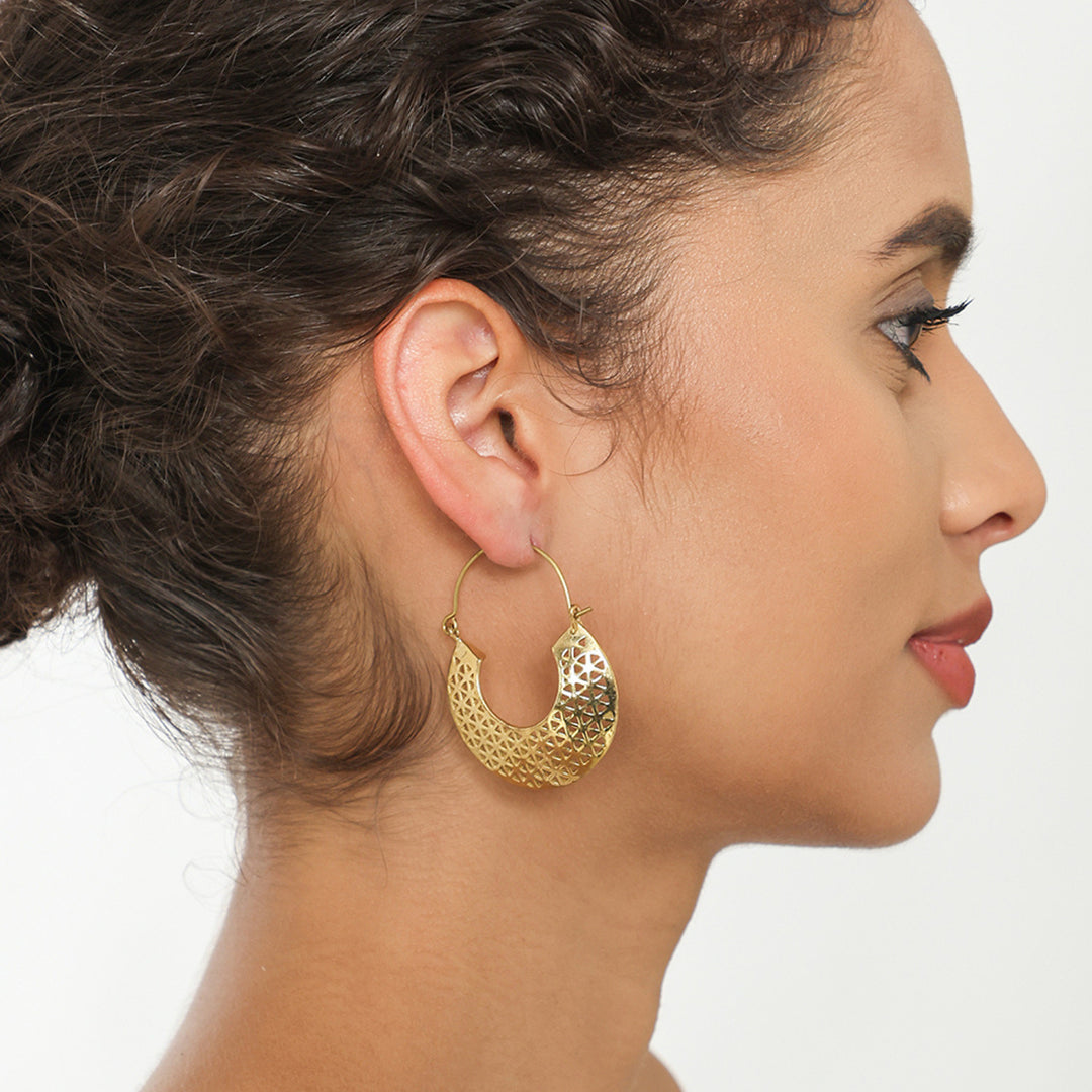 Handcrafted Traditional Festive Silver/ Gold Plated Brass Earrings