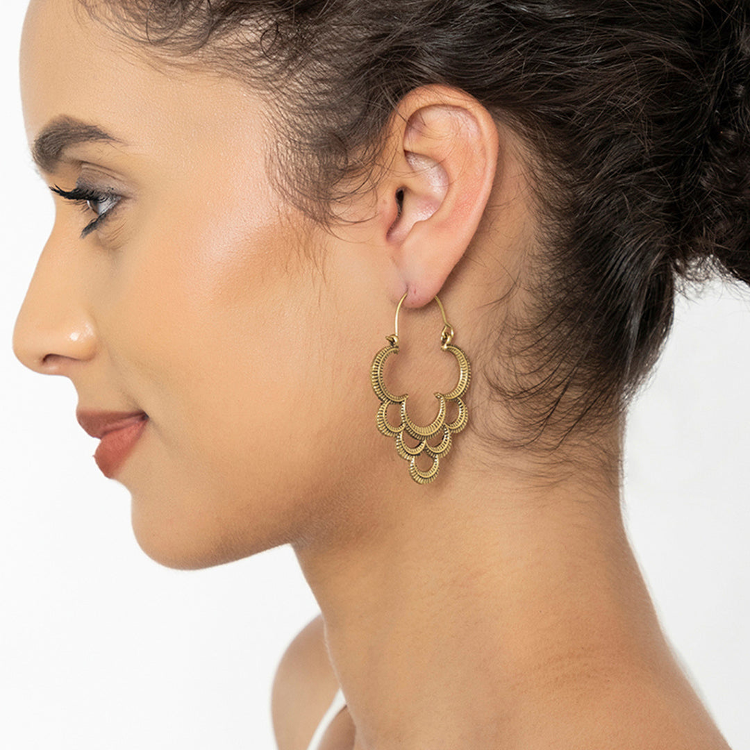 Handcrafted Western Party Wear Silver/ Gold Plated Brass Earrings