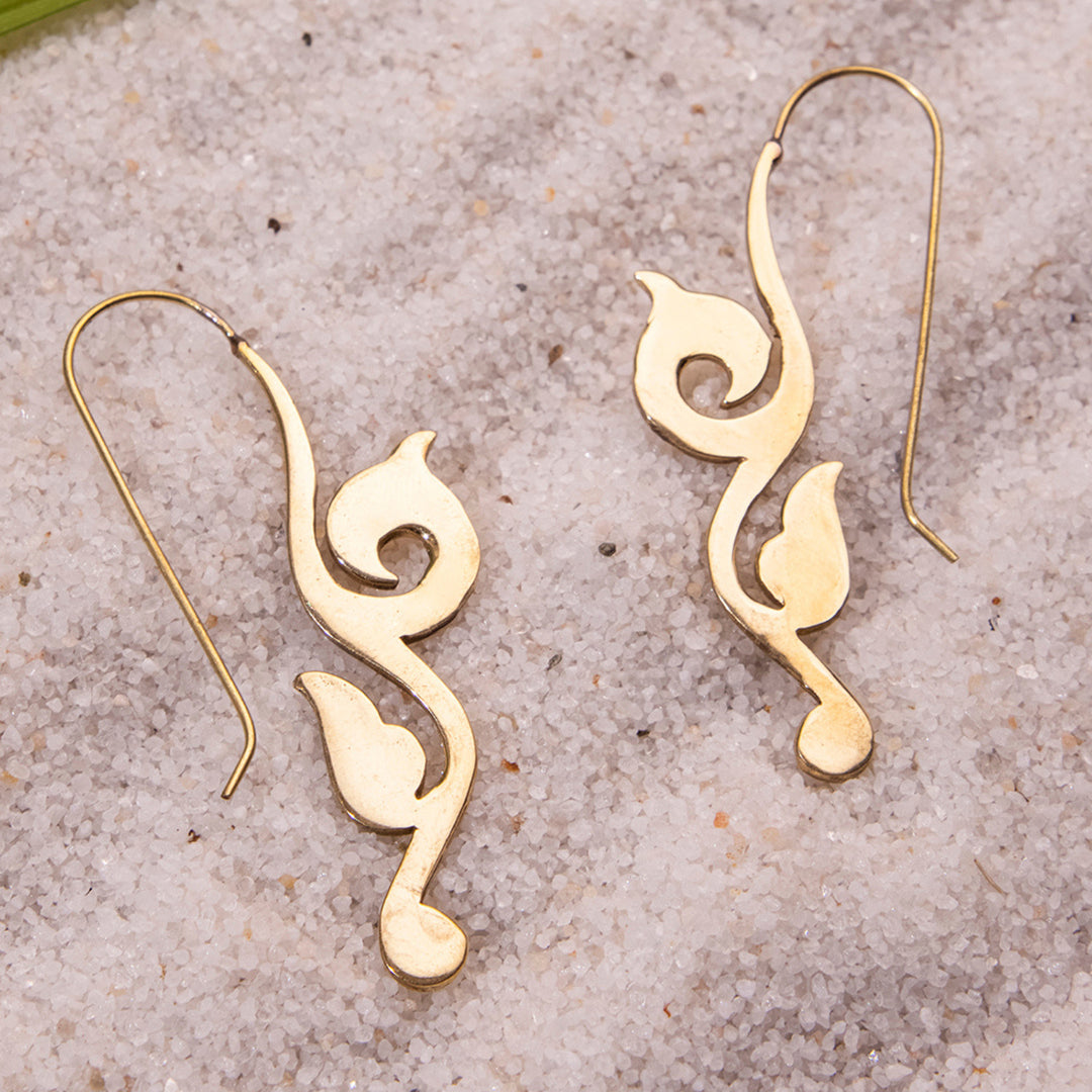 Handcrafted Work Wear Gold Plated Brass Earrings