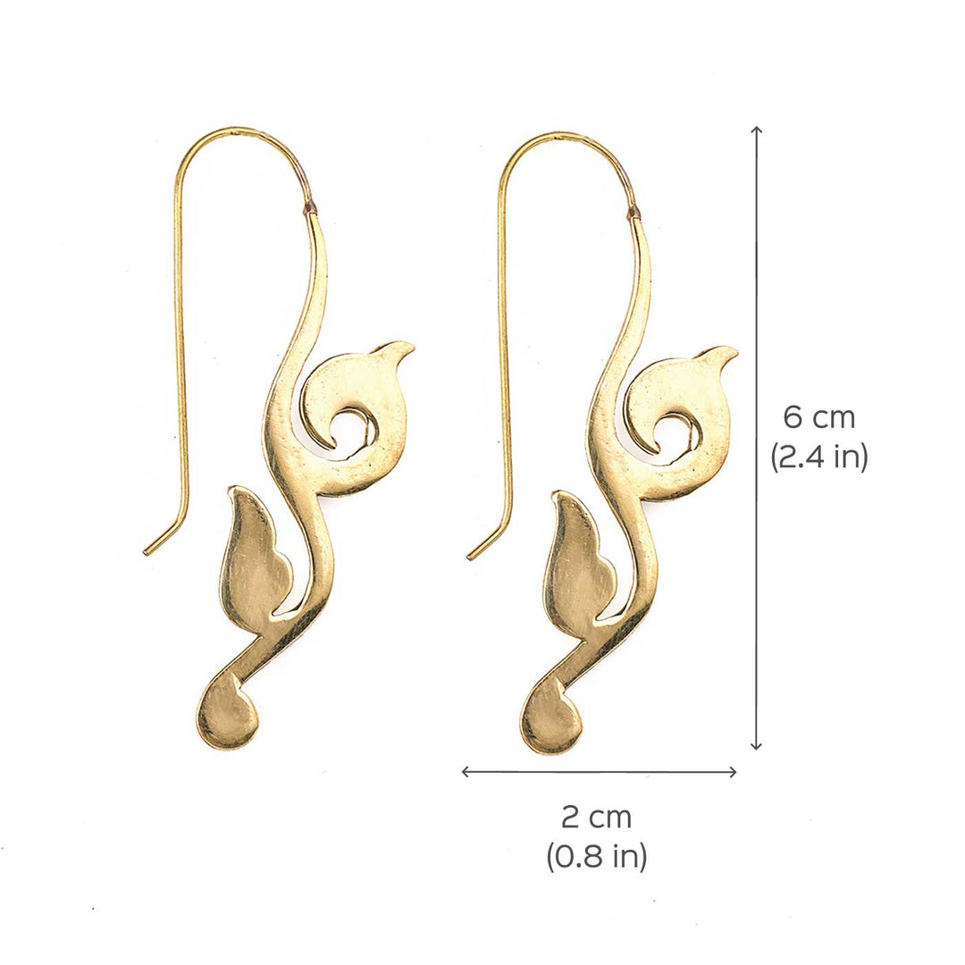 Handcrafted Work Wear Gold Plated Brass Earrings